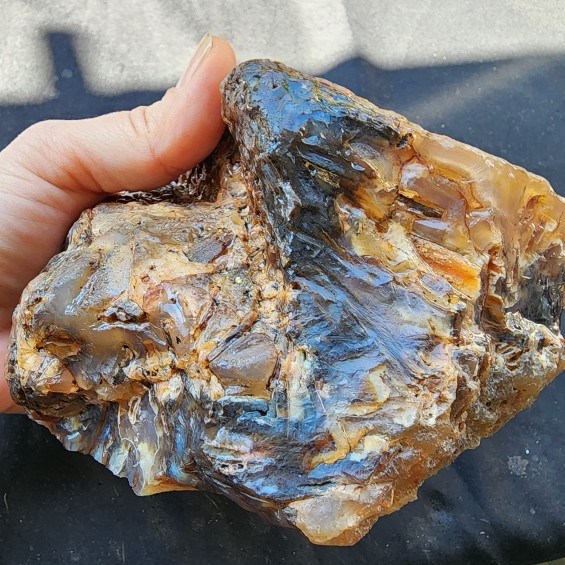 2.5 lbs (1.15 kg) Blue Agate Slab 石英岩, Raw Agate, Agate Rough Lapidary Materials