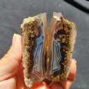 Banded Agate Pair, Moss Agate, Collectible Rock